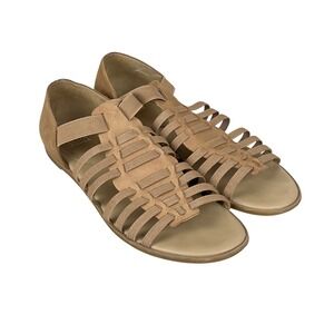 Eileen Fisher Gladiator Sandals 10 Tan Leather Strappy Women Size 10